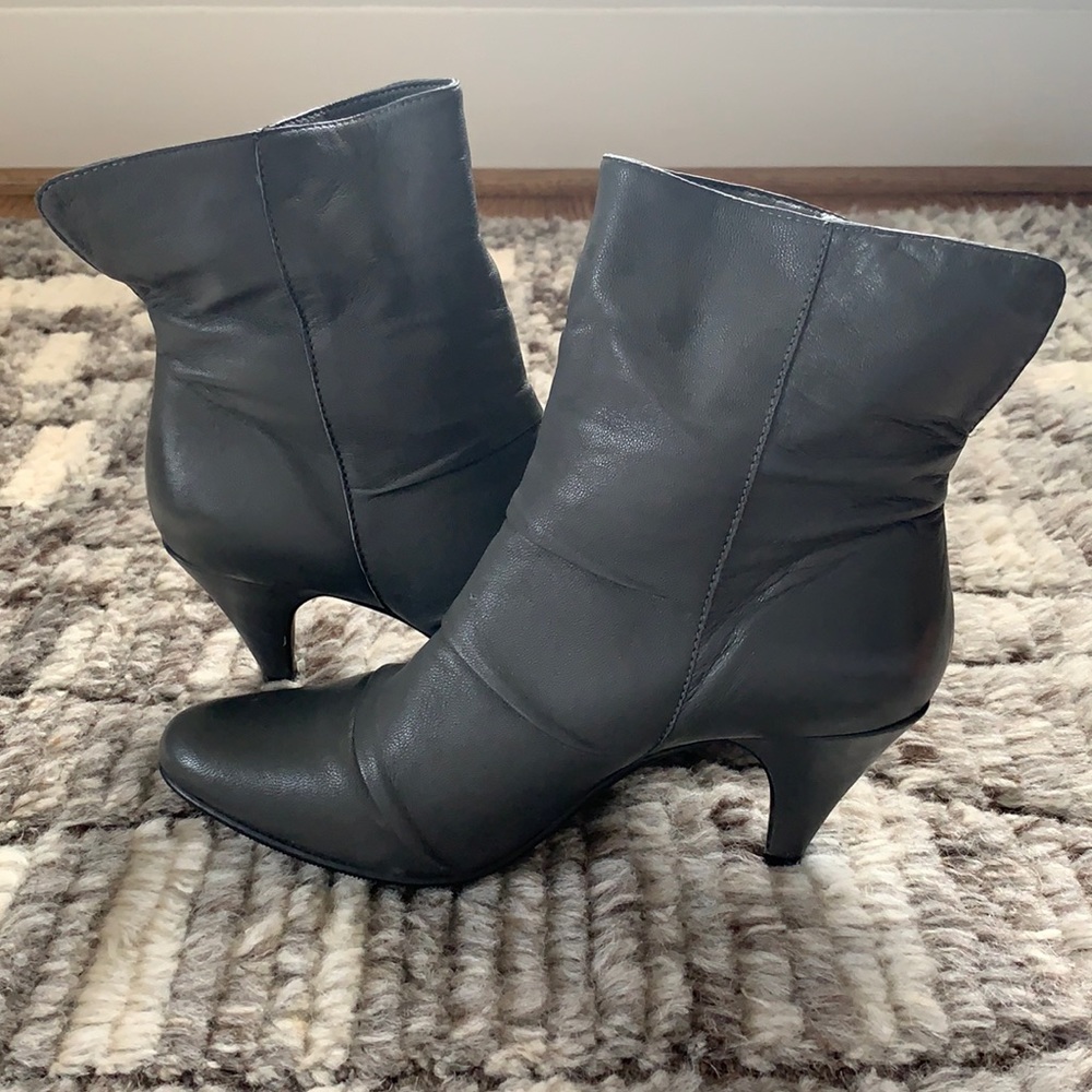 BX by Bronx Gray Leather Booties